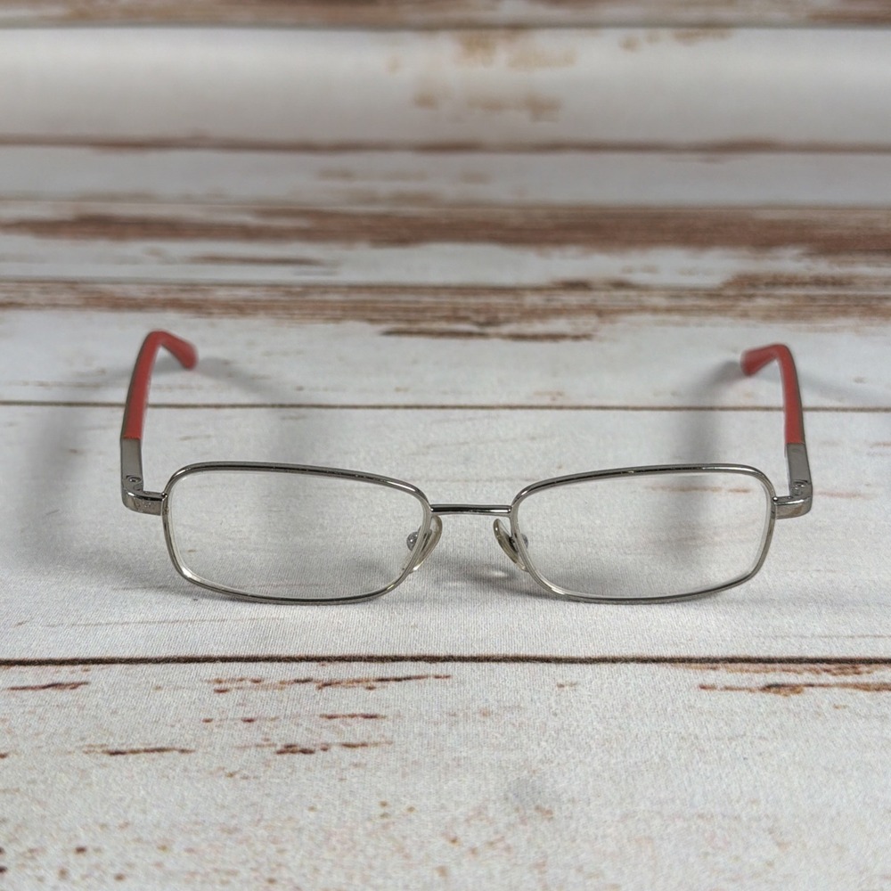 Ray-Ban RB 1035 4008 Kids Eyeglasses Silver Red 45-15 Authentic Frames Only